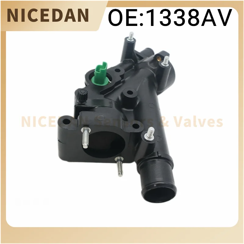 

Car Engine Cooling System Thermosta Tousing Flange For Peugeot 307 407 Citroen C4 C5 1338.AV 1338AV 1336.X9 9687927980 1338AV