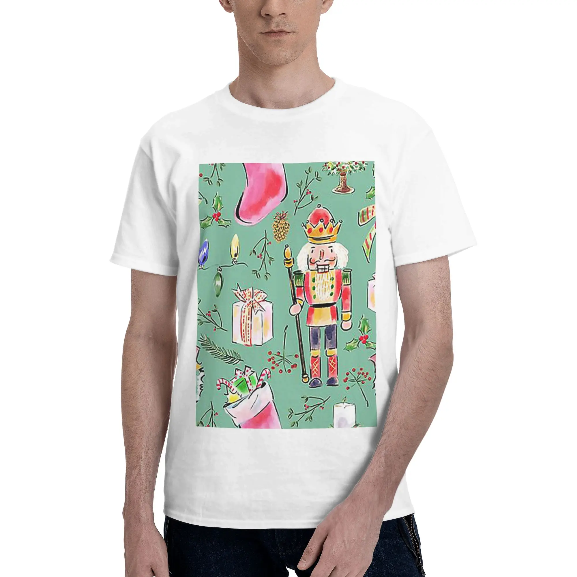 

Рождественские Щелкунчики Звезды Балерина Скрипка Футболка из 100% хлопка Мужские забавные футболки Мужские с круглым вырезом с коротким рукавом S-6XL