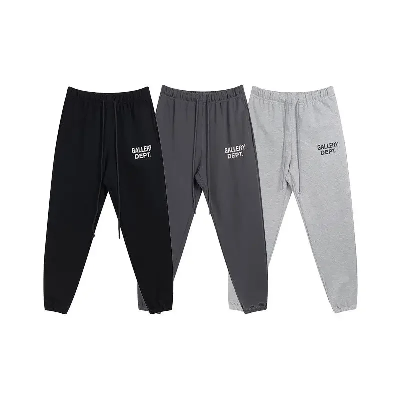 

Basic Alphabet Printed Men's Couple Casual Loose Tie Trousers High Street Tie Sweatpants