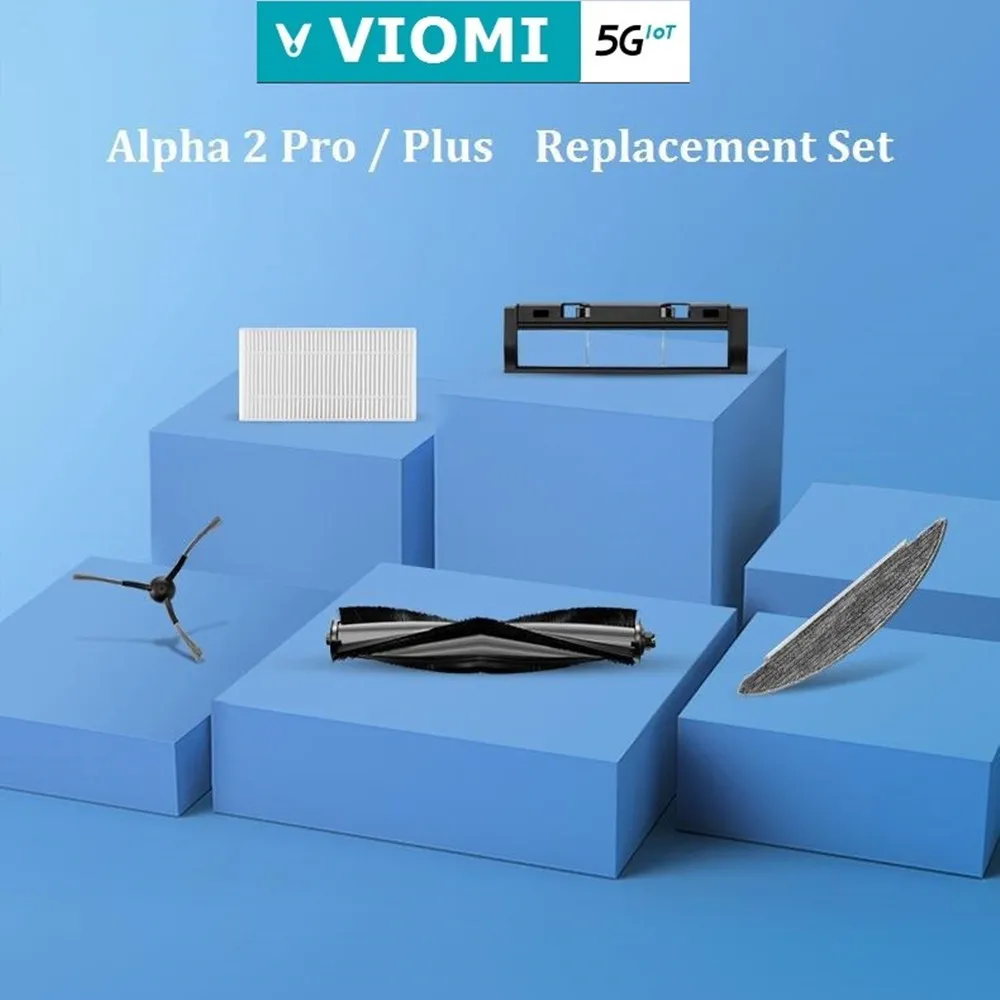 Orignal Viomi Alpha 2 Pro Vacuum Cleaner Replacements Includes Side Brush Filter Roll  Washable Mop Disposable  Dust Bag