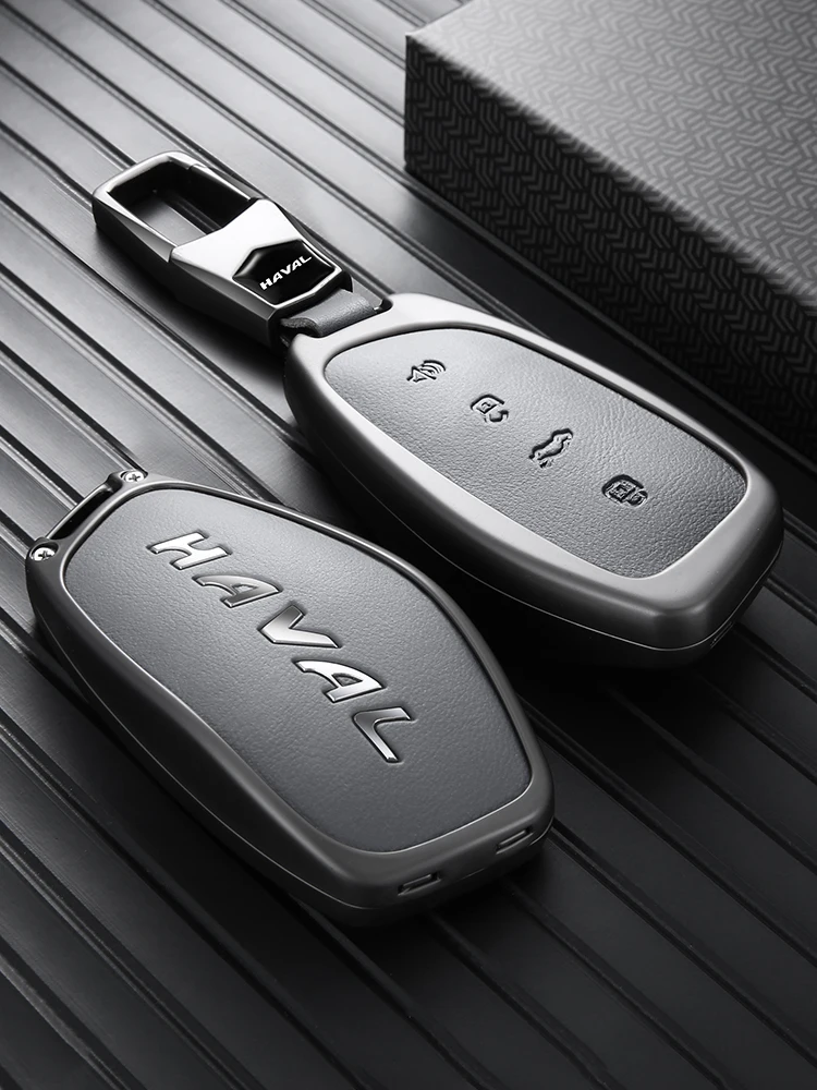 Autoschlüsselhülle für GWM Haval H6 H7 Schlüsselanhänger, Schutz aus Zinklegierung, vollständige Abdeckung, kratzfest, sturzsicher, H9 F7x Dargo Raptor Zubehör – Detail 6