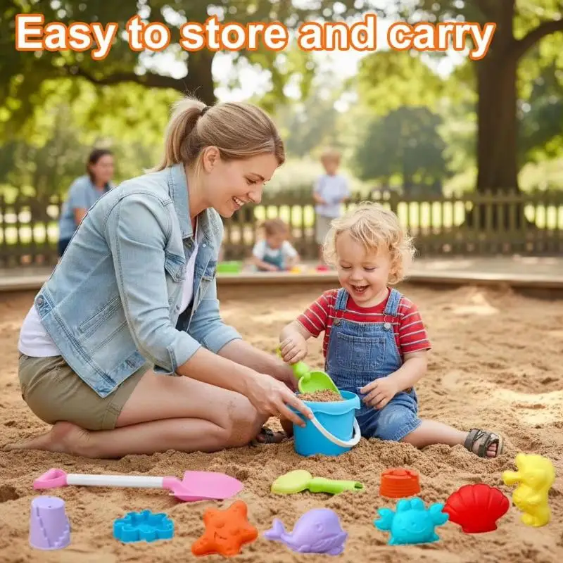 Kids Beach Sand Toy Set Waterproof Durable Plastic Summer Pool Backyard Outdoor Play Gifts for Kids Age 3-12