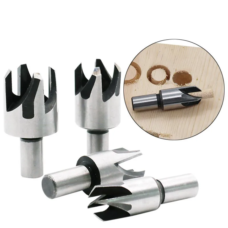 Imagem -02 - Conjunto Plugue de Madeira Cortador Garra Cilindro Tenon Broca Conjunto Reta Cônico Carpintaria Cortiça Broca Ferramenta Corte Faca Peças