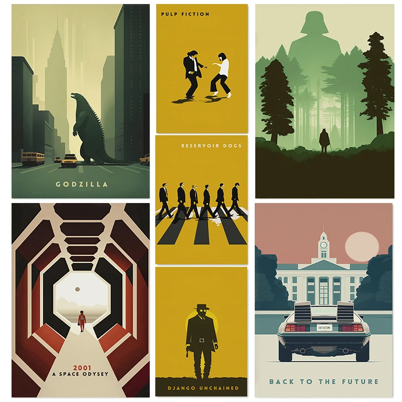 Vintage Minimalist Classic Movie Collection Poster Aesthetics Poster Canvas Paintings Print Wall Art Pictures Home Decor Gifts
