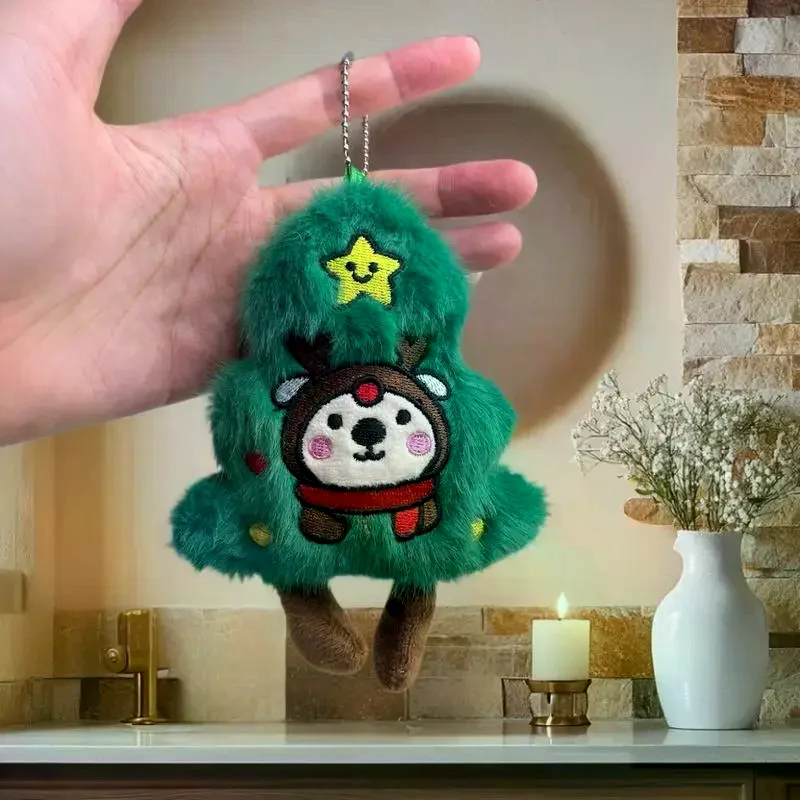 Simpatico cartone animato peluche albero di Natale bambola ciondolo zaino creativo ornamento appeso decorativo