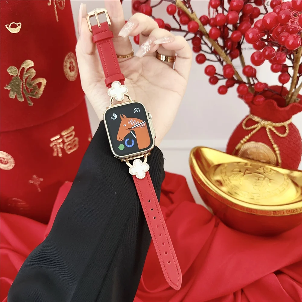 2024 New Year Strap for Apple Iwatch Series 9 8 7 6 5 2023 for iwatch ultra 49mm 45mm 42mm 41mm 38mm Lucky Fashion Band Red Gift