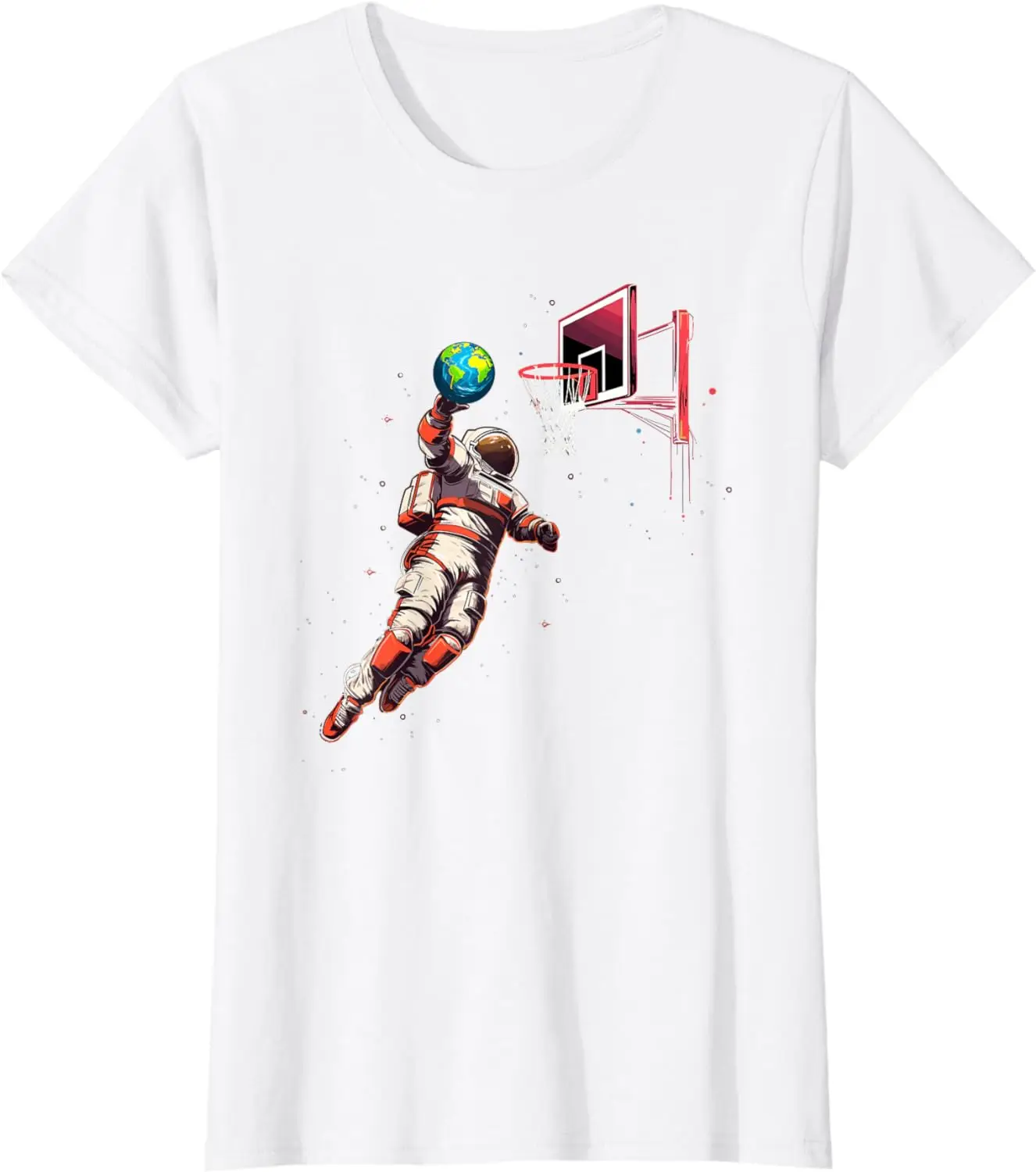 Astronaut Basketball Outer Space Gifts Men Kids Women Space T-Shirt