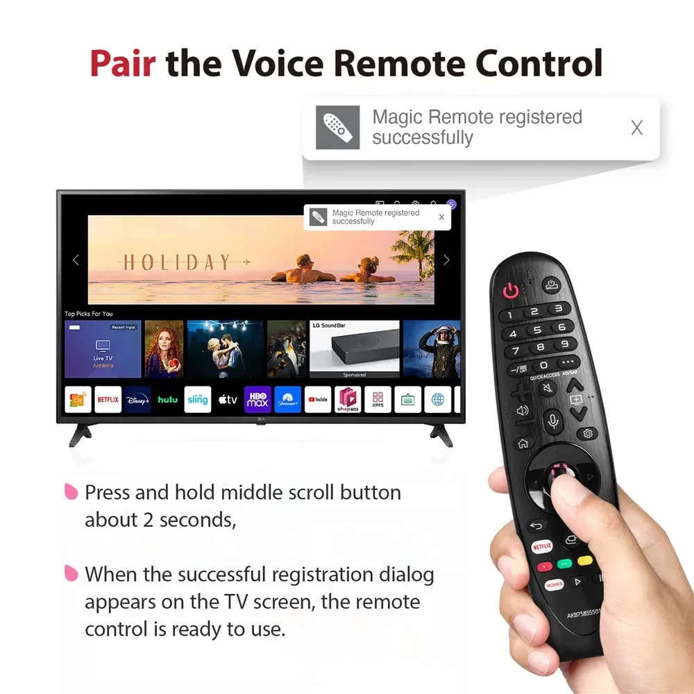 Hunnesor Replacement Remote Control for LG Smart TV 2020 2019 2018 2017 UHD OLED QNED NanoCell 4/8K with Voice & Pointer