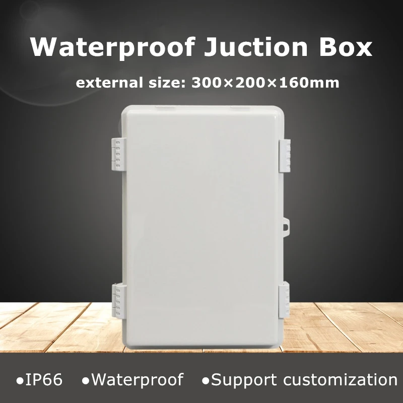 

11.8×7.87×6.3 Inches IP66 Electrical Distribution Box Grey ABS Plastic Enclosure For Vehicle Charging Pile With Plate Inner Door