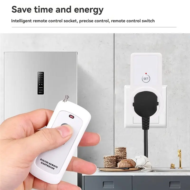 B03B-Wireless Switch For Home EU Plug Smart Timer Socket Remote Control Multi-Function Power Socket