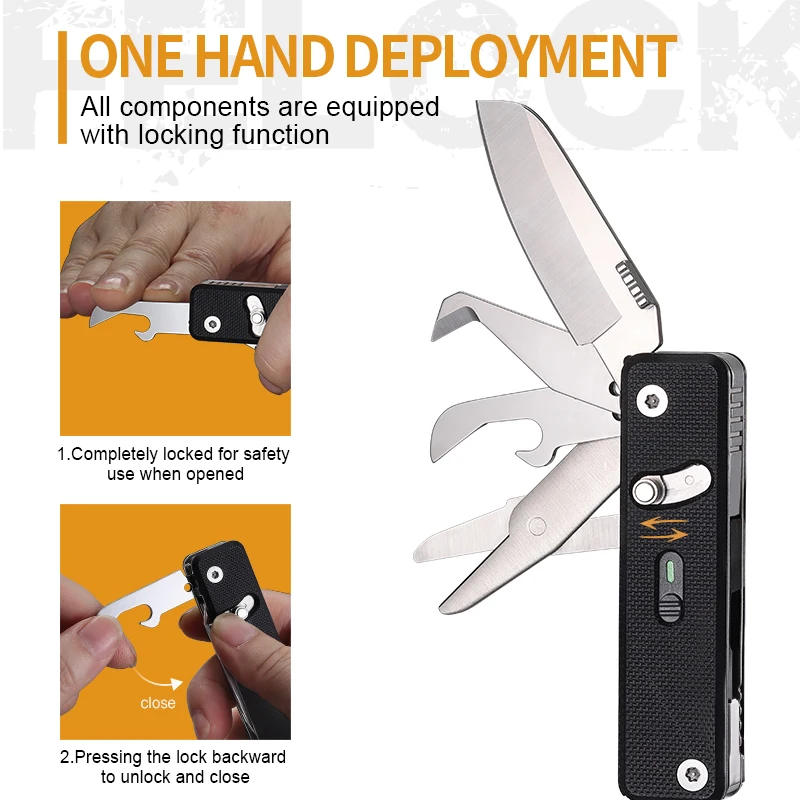 EDC S504G Mini Multifunctional Back Clip,Practical Folding Knife Interchangeable Outdoor Camping Multi Knife Scissors,