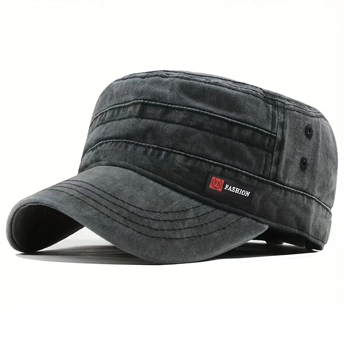 Unisex FASHION Letter Label Embroidery Embroidery Military Cap Spring Autumn Outdoor Adjustable Casual Hats Men Flat Top Caps