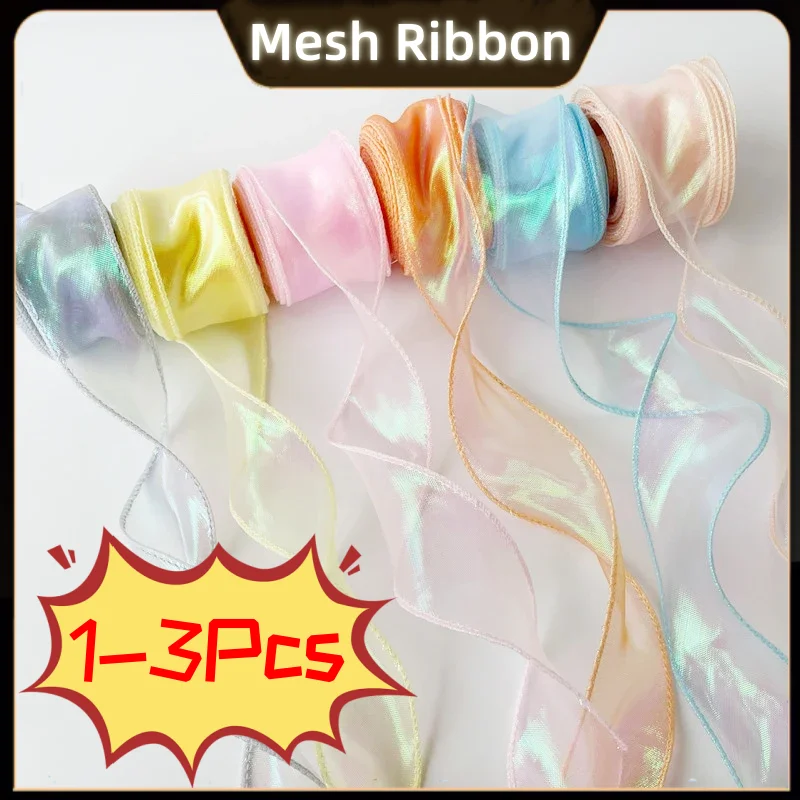 9M 4CM Fishtail Yarn Ribbon For DIY Bow Hair Ornament Bouquet Gift Wrapping Material Wave Silk Flowy Flowy Ribbons Party Decor