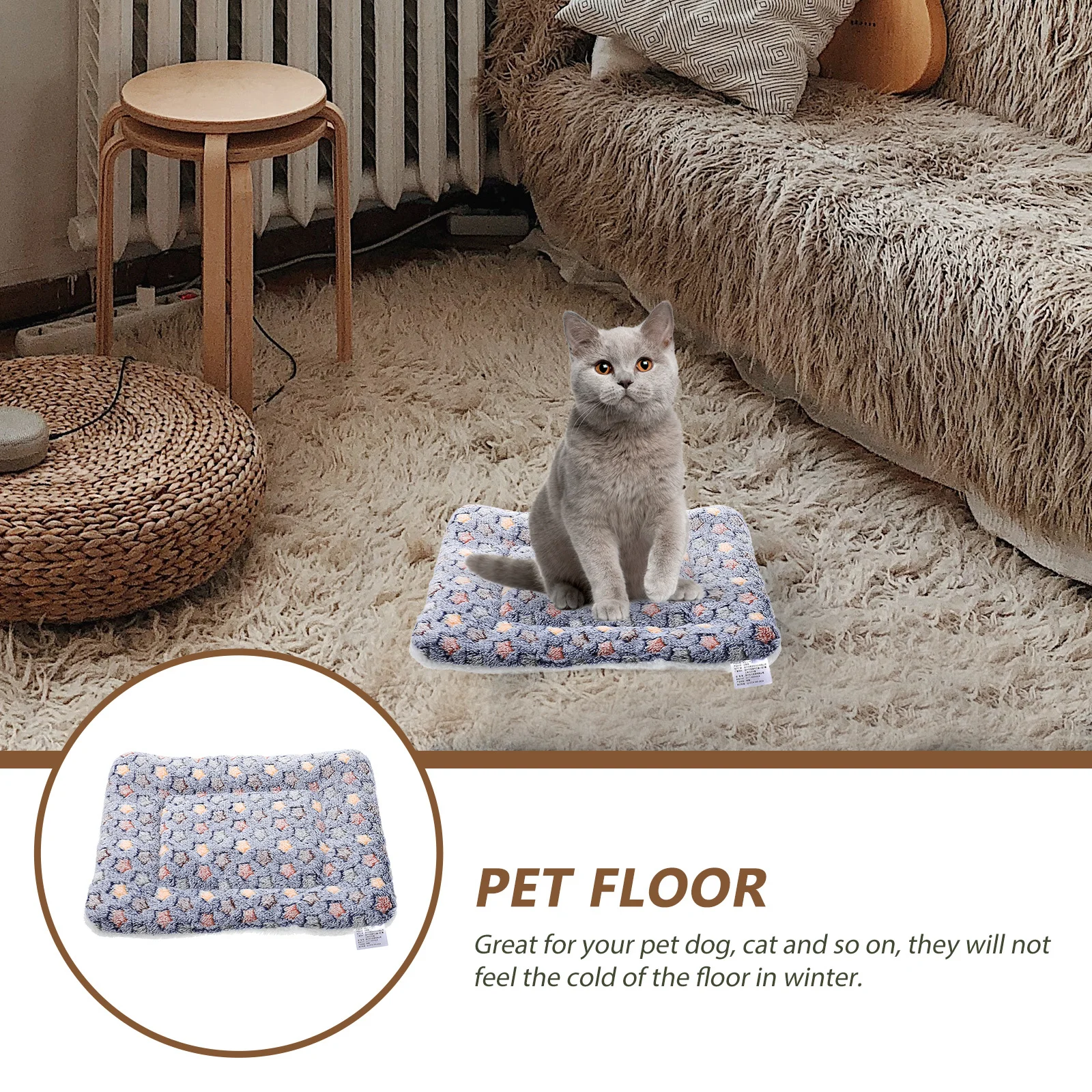 

2Pcs Pet Warm Pad Dog Mat Thick Comfortable Floor Blanket for Winter Sleeping Sofa Car Use Dog Mats for Sleeping