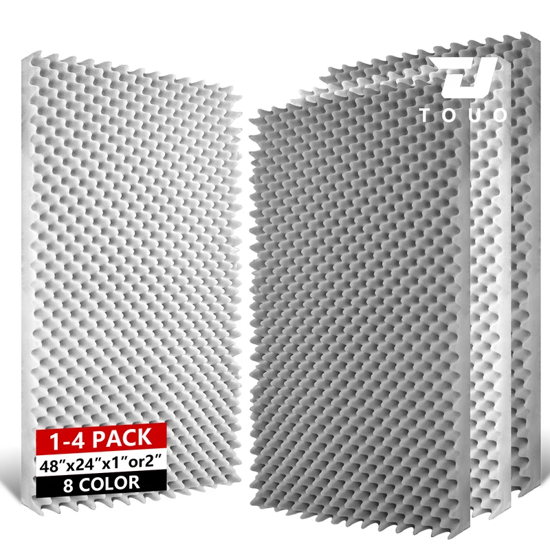 

TOUO Acoustic Treatment Panels Egg Cotton Soundproof Wall Foam 47.2"x23.6" 1-4Pack Suitable for Cinema Use