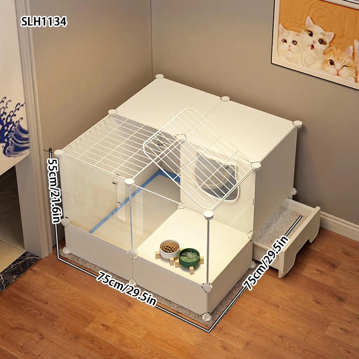 

Cat Maternity Room with Toilet Integrated Closed Warm Maternity Nest Cat Cage Cat Special Breeding Breeding Box