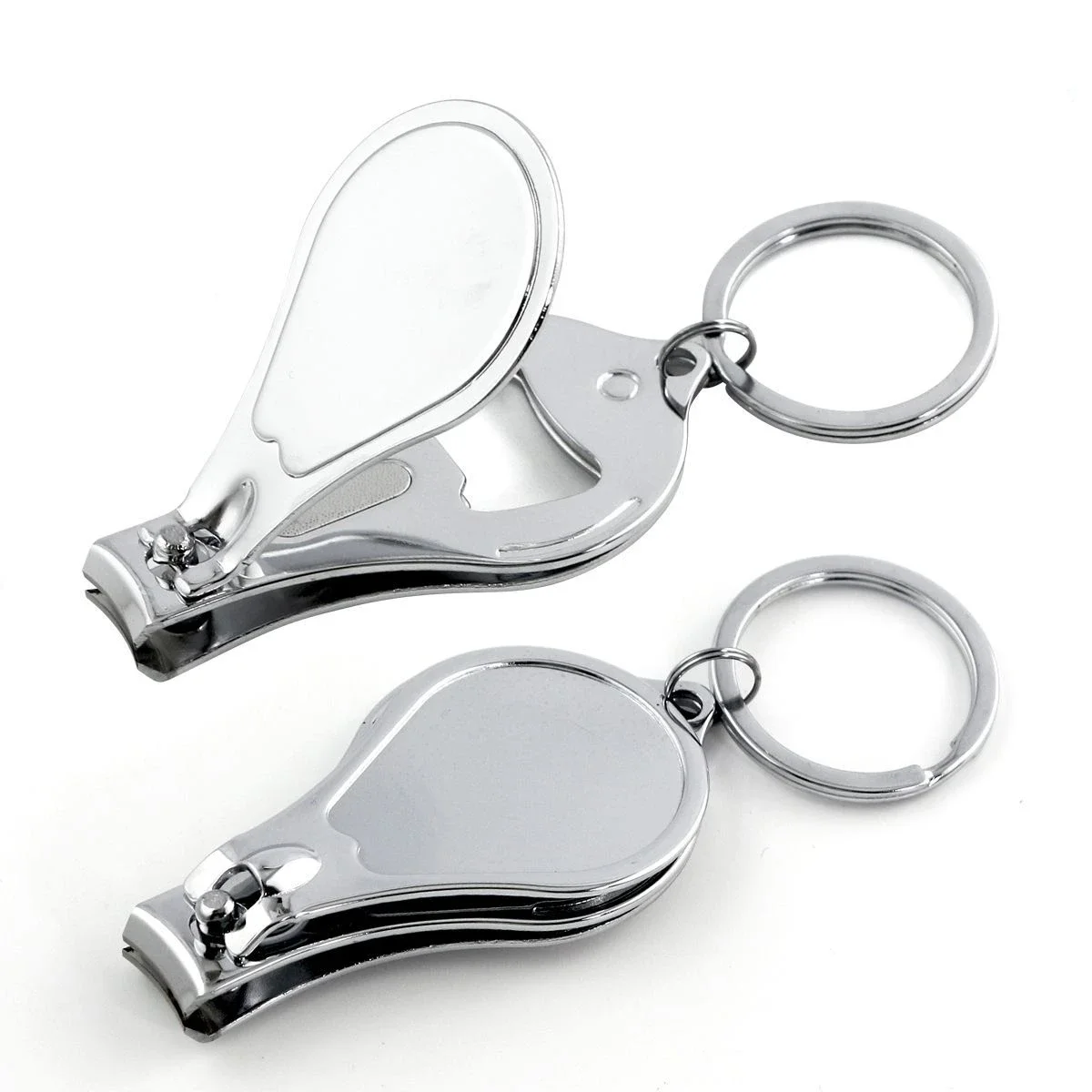 2pcs / Pack Nail Clipper Keychain Bottle Opener Practical Beer Opener Keychain Portable Kering