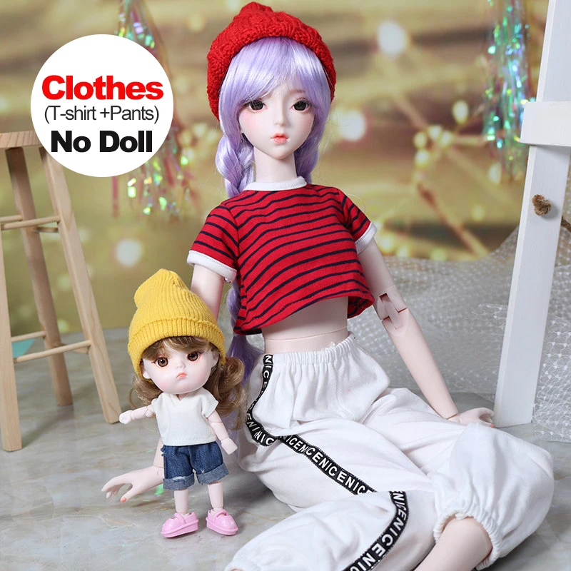 Doll\'s Clothes DIY Dress Up Fashion Doll Accessories T-shirt Shorts Suitable for Thin Doll 60cm BJD 1/3 Girl doll