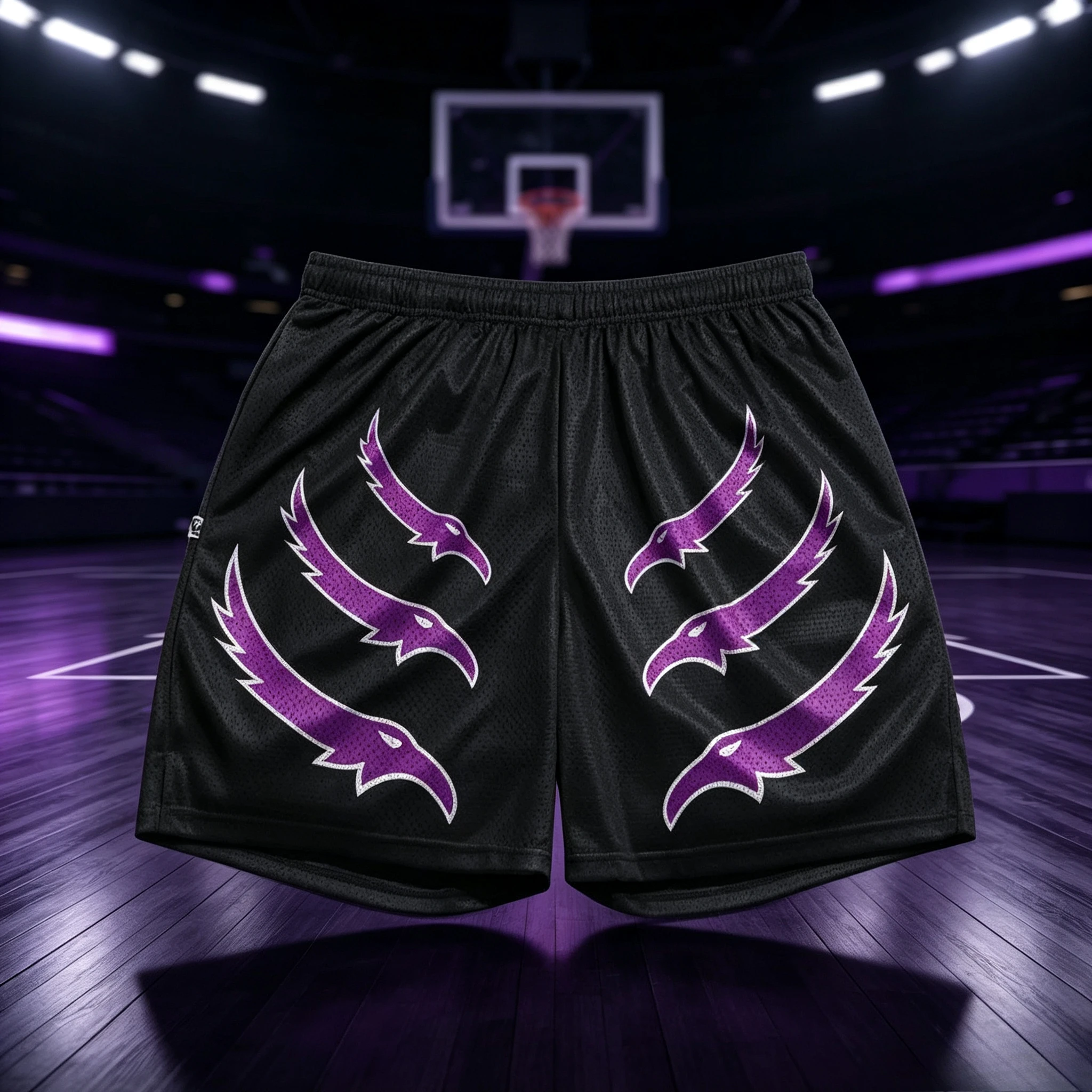 2026 Summer Rey Mysterio Purple Eagle Retro Basketball Shorts Y2K Oversized Quick Drying Shorts Suitable for Daily and  Wear