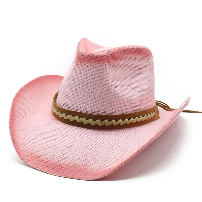 Hand Painted Straw Hat Wide Brim Western Cowboy Hat European And American Fashion Straw Hat Ethnic Style Beach Sun Hat