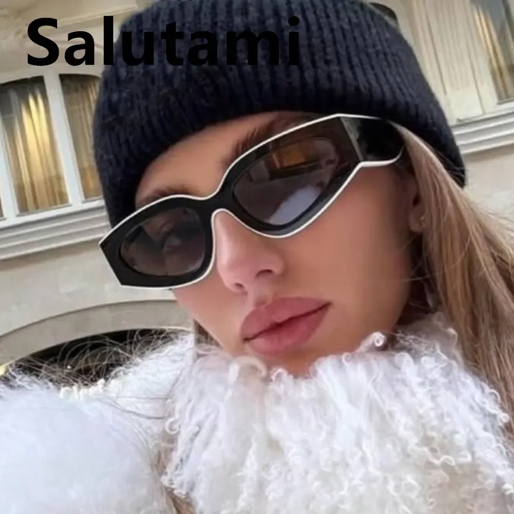 vintage patchwork small cat eye sunglasses women new fashion brand black white gradient sun glasses ladies trendy sexy shades