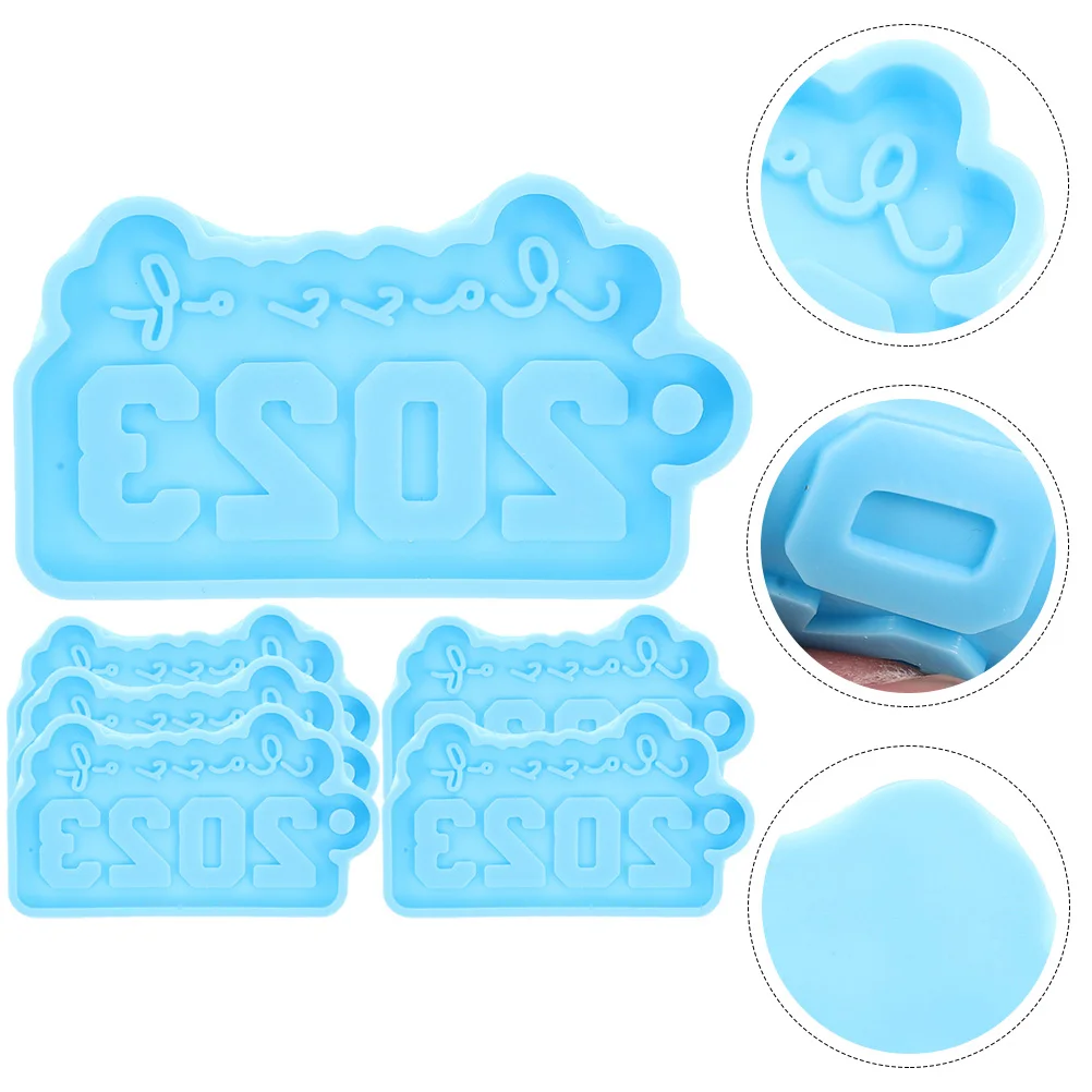 

6pcs Keychain Silicone Mold Locket Deep Cavity Durable 2023 Graduation DIY Decorative Pendant Molds Easy Storage Backpack