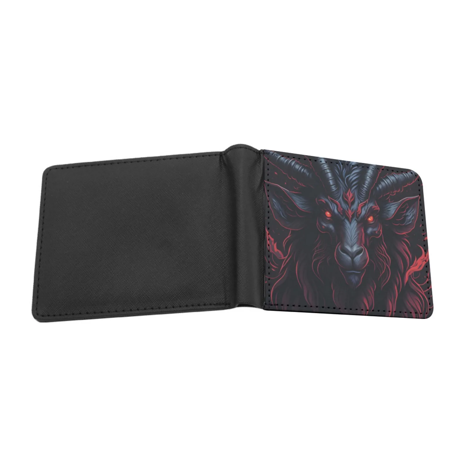 4 Demon Goat Shaman New Men's Wallet Short Fashion Pu Leather Wallet Multi Card Wallet Fantasy Art Gaming 4 Goat Demon Video