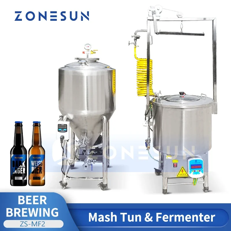 Zonesun Stainless Steel Mash Tun and Fermenter Set for Beer Brewing Brewery Equipment Home Brew Supplies ZS-MF2