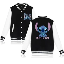 Y2k 90s Stitch Disney Hoodie Baseball Jacket Men Women Sweatshirt Kids Boys Girls Harajuku Jackets Streetwear College Coats