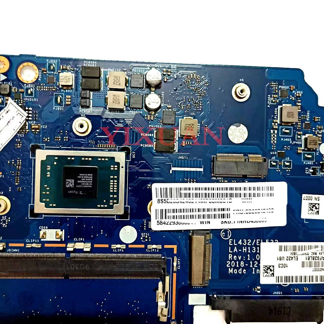 For Lenovo ideapad S340-15API Laptop Motherboard EL432/EL532 LA-H131P Motherboard with CPU R7/R3/R5 RAM 4GB 100% test work