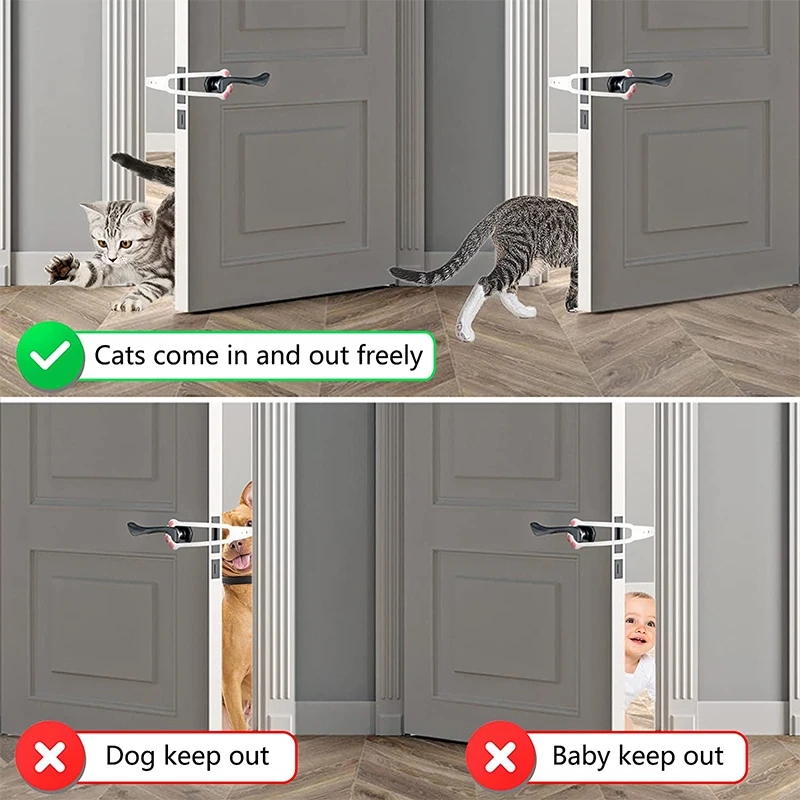 Soporte de puerta para gatos, pestillo ajustable para puerta de gato, alternativa para mantener a los perros fuera de las cajas de arena para gatos