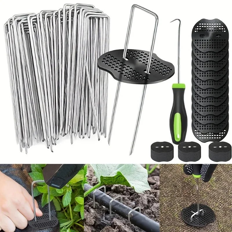 U-förmiger Bodennagel, Rasennagel zur Insektenprävention, mit grassicherem Tuch, Kunstrasen, Sonnenschutznetz, Vliesstoff – Detail 1