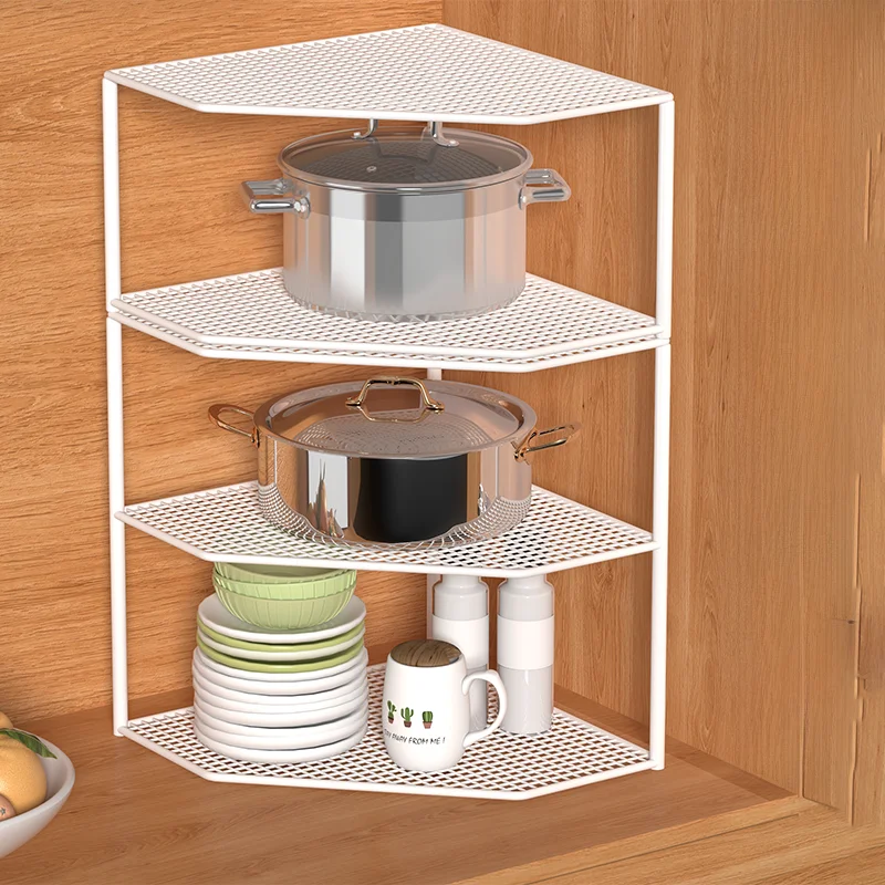 

Modern Simplici Multi-Layer Pot Holder Kitchen Storage Ra Cabinet Corner e Metal elf No Drilling Required