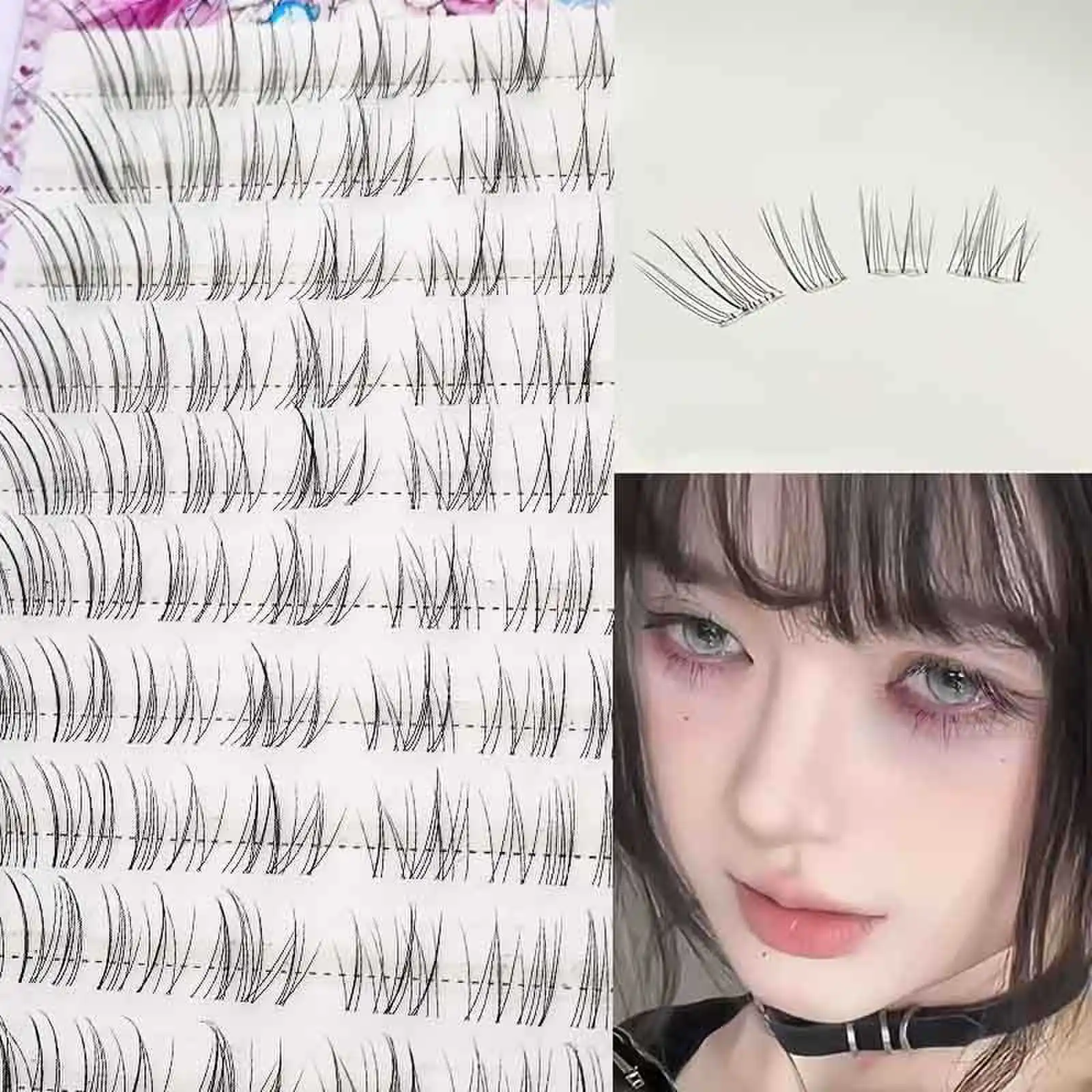 80PCS Little Milk Fox Glue-Free False Eyelashes Natural Soft Beginner Friendly Easy Apply Essential for Daily Travel Makeup