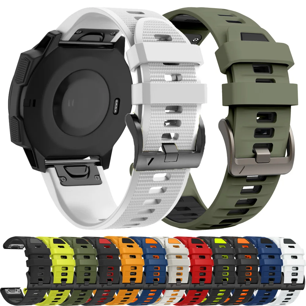 

QuickFit 22/26mm Silicone Watch Strap For Garmin Fenix 7X 7 6 6X 5 5X Plus/Epix Pro Gen 2 47mm 51mm/Enduro 3 Wrist Band Bracelet