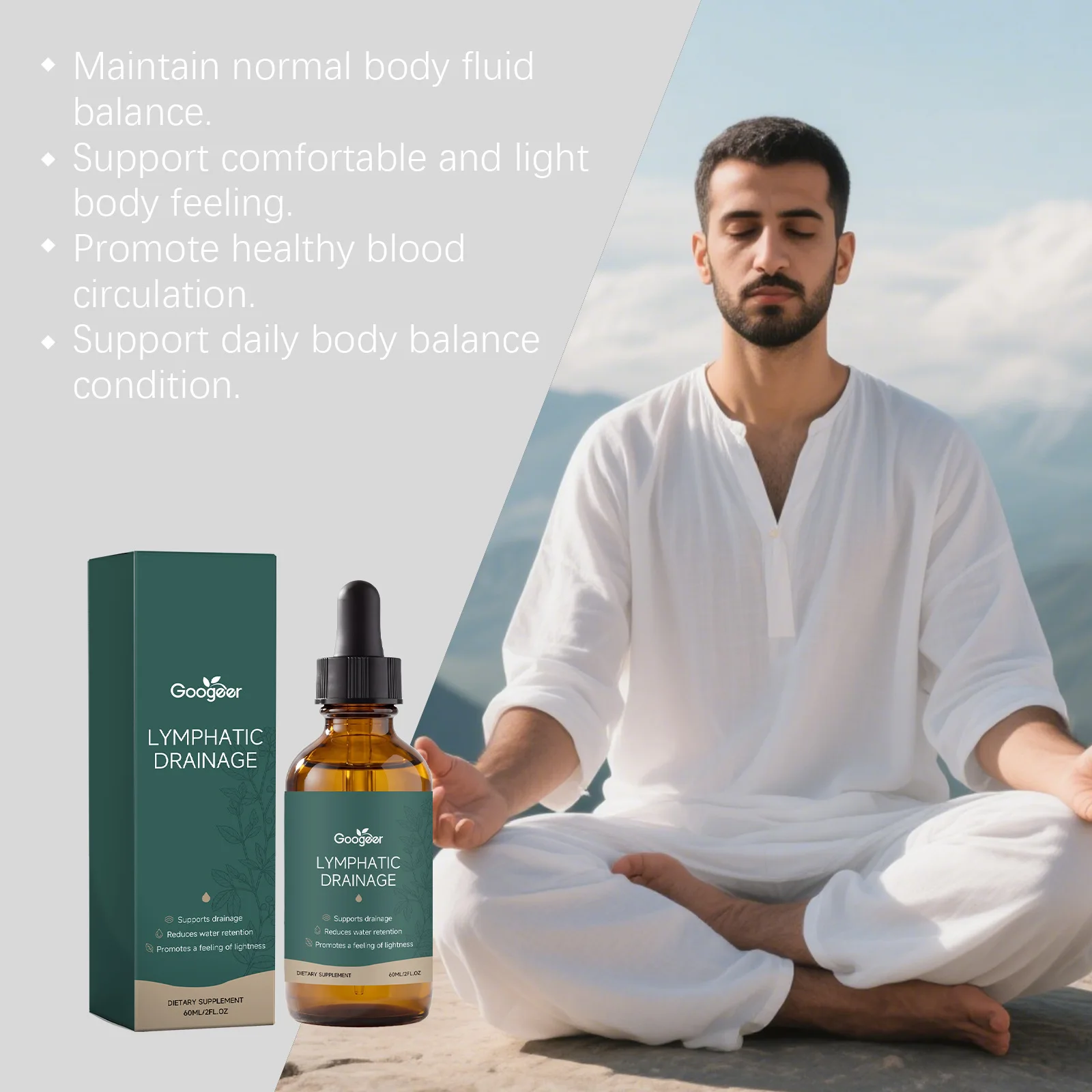 Lymphatic Drainage Drops Support Body Fluid Balance Reduce Water Retention Bloating Puffy Ankles Detox Cleanse Herbal Liquid