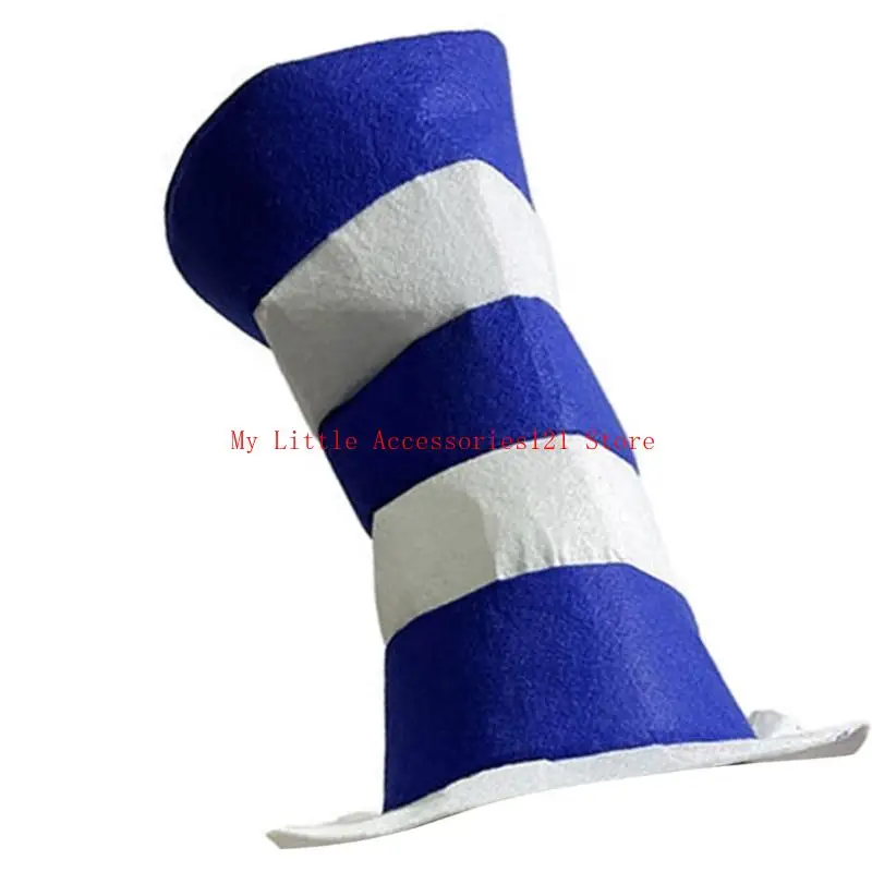 Cappello alto in tessuto non tessuto cappello a strisce colorate per esibizioni per festive cappello