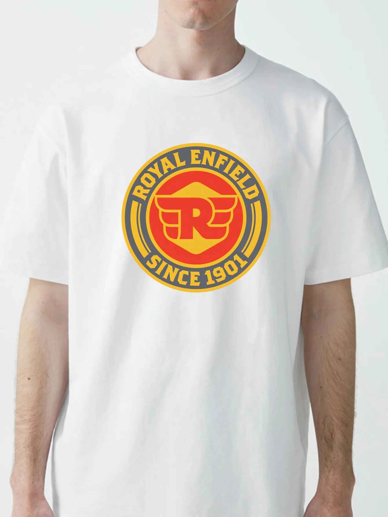 ROYALS E-ENFIELDS Print-T-Shirt, modisches, kurzärmliges, lockeres T-Shirt mit Rundhalsausschnitt, Sommer, atmungsaktives, lässiges T-Shirt – Detail 2