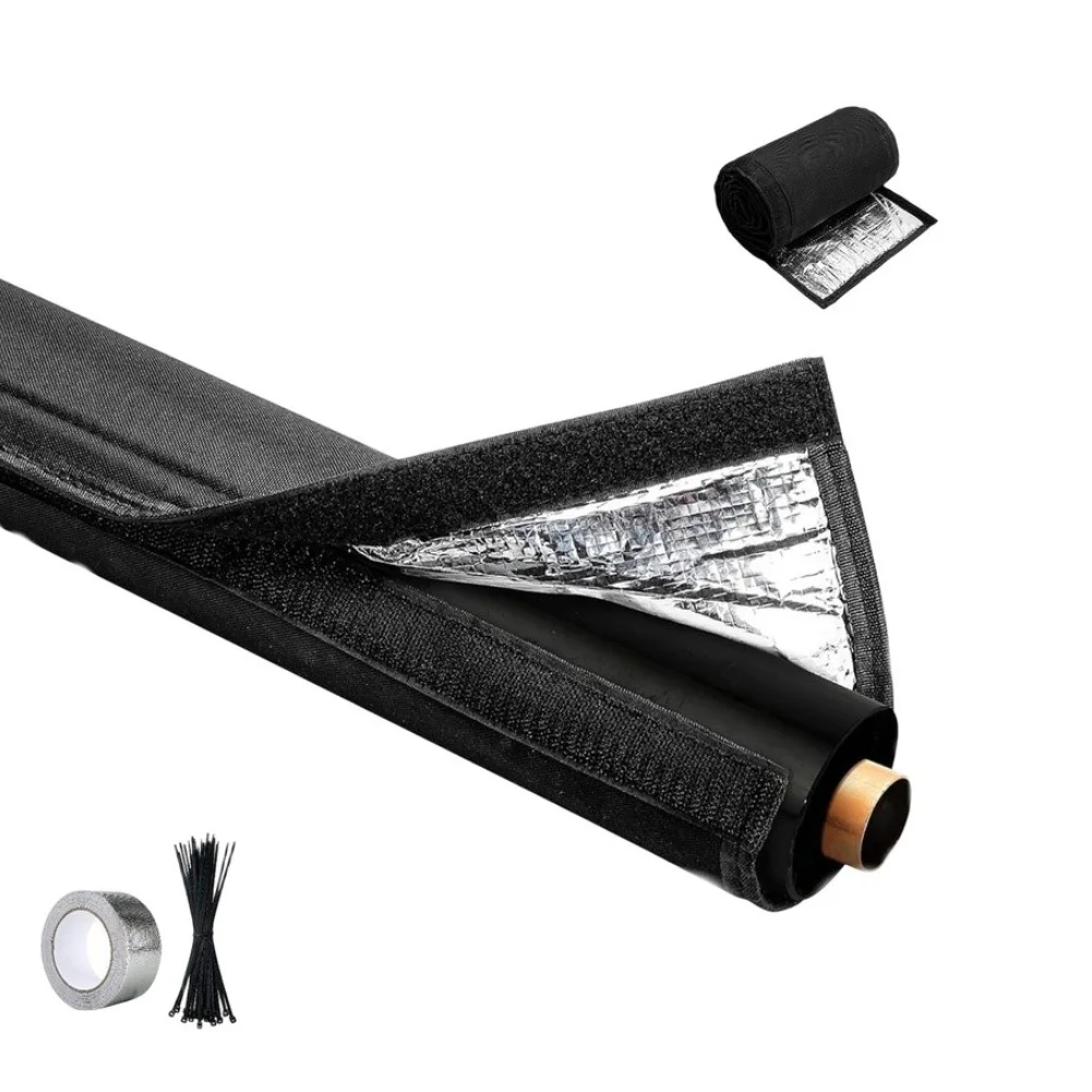 HVAC Insulation Cover Roll for AC Line Sets For Outdoor Pipe Protection Black Foam and Aluminum Foil 182.9 x 25.9 cm