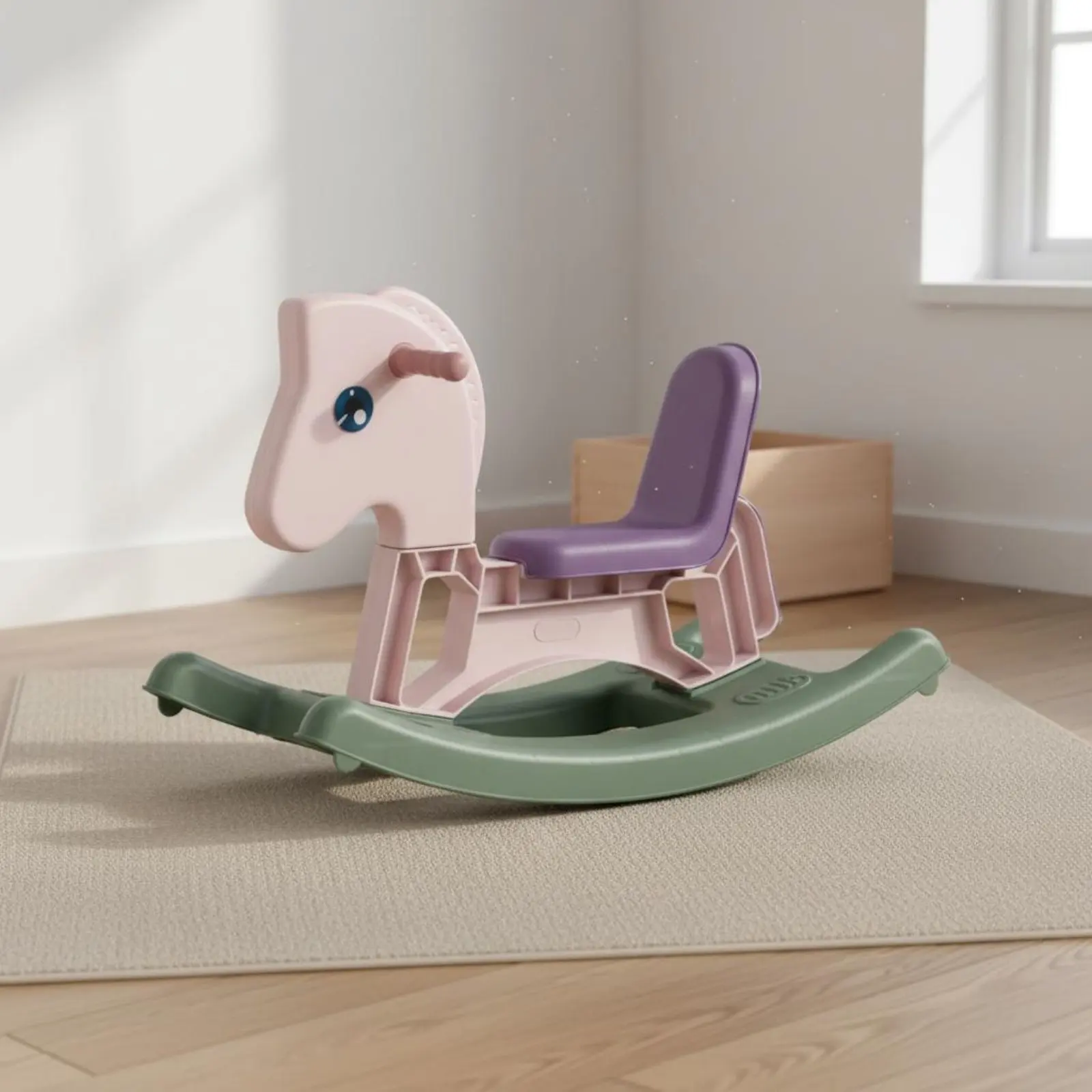 cavallo-a-dondolo-multifunzione-per-bambini-passeggino-spingibile-per-l'allenamento-cognitivo-carrozzina-a-dondolo-facile-da-spostare-scivolo-a-dondolo-scorrevole