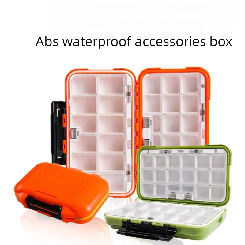 TRY&V Wasserdichte, versiegelte Angelbox mit doppelter Verschlussklammer, langlebig, tragbar, für Köder, Haken, Angelzubehör, für den Außenbereich, Angel-Aufbewahrungsbox
