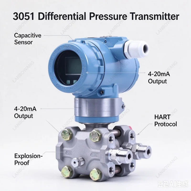Differential Pressure Transmitter 3051 Imported Capacitive Intelligent Micro Differential Pressure Sensor 4-20mA + Hart Protocol