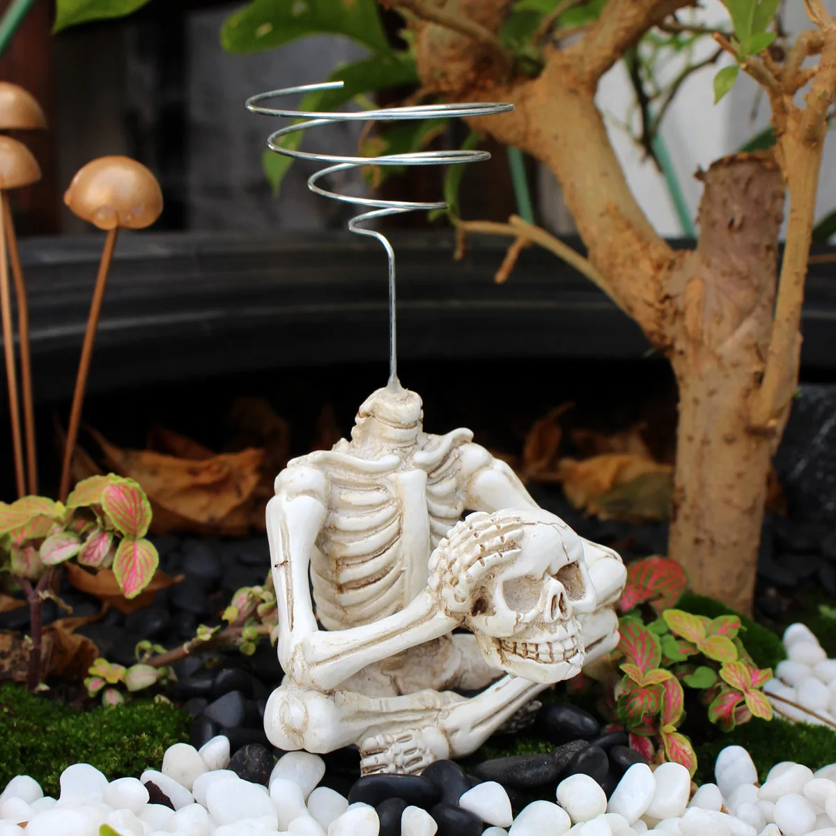 

‌Halloween Skeleton Air Plant Holder - Gothic Home Decor for Tillandsia Lovers