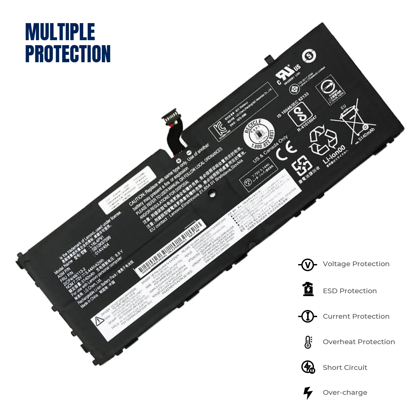 YOOFAN New Genuine Original L16L4P91 7.72V 42Wh Laptop Battery for Lenovo ThinkPad X1 Tablet GEN 3 3RD GEN-20KJ000NAU 01AV454