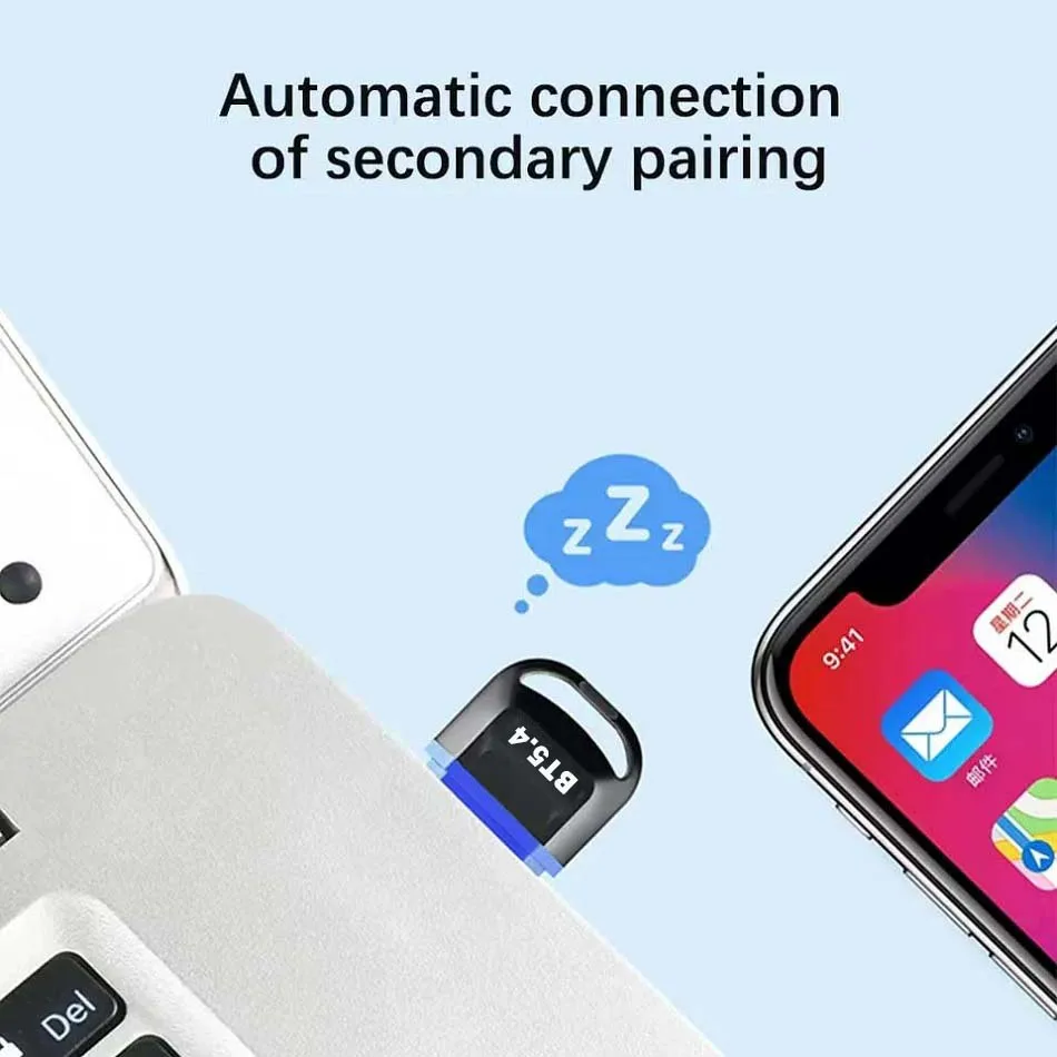 Adaptor Dongle USB Bluetooth 5.4, untuk PC Mouse Keyboard nirkabel Audio Bluetooth musik penerima pemancar untuk Speaker ponsel Mobil