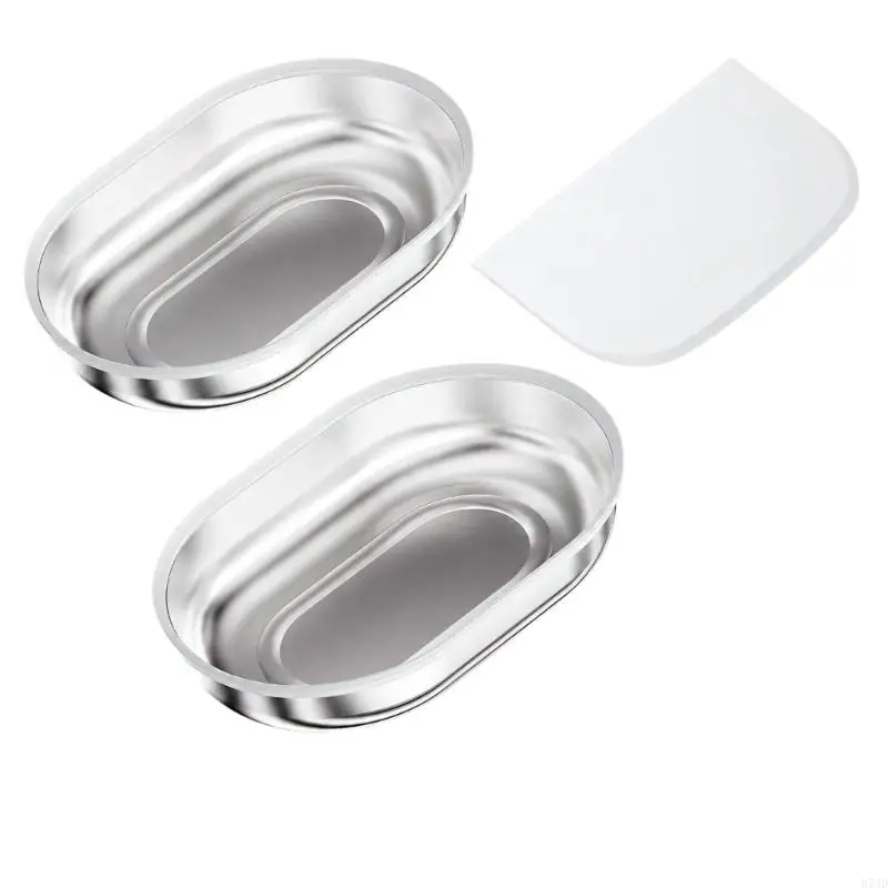 Two 304 Steel Pet Feeding Bowls with a Flexible Base Pad, a Replacement Serving Set for Dry or Wet During Regular 37JD