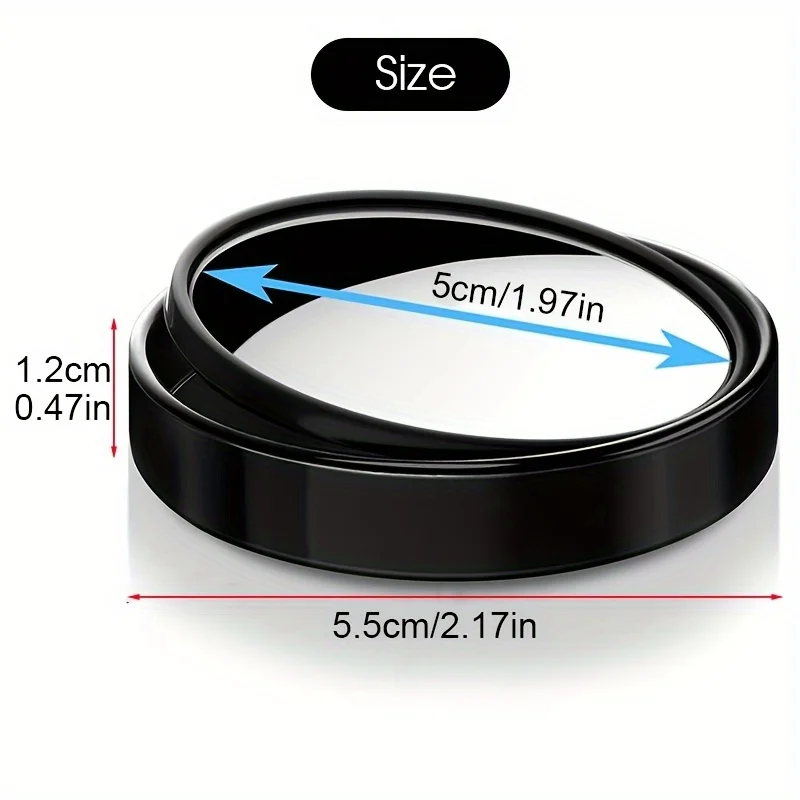 2PC 360 ° rotating press in small circular rearview mirror for cars, blind spot rearview mirror for cars