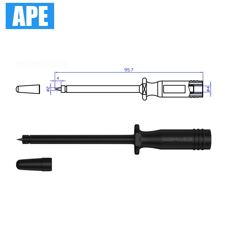 2pcs Test Pen Pin Test Probe Tips Electrical Connector 4mm female banana plug Multi-meter Needle Tools DIY