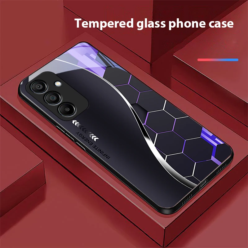 الخيال العلمي فضي أبيض لسامسونج غالاكسي A15 5G 54 4G 51 50 24 35 90 71 12 51 53 52S 80 22 34 الأسود الزجاج المقسى جراب هاتف #5