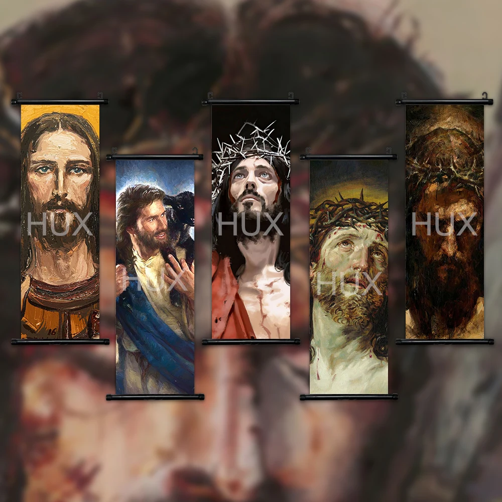 

Jesus Poster Art Character Hanging Scrolls Mural Canvas Painting Classic Picture Living Room Child Bedroom Home Wall Decoration